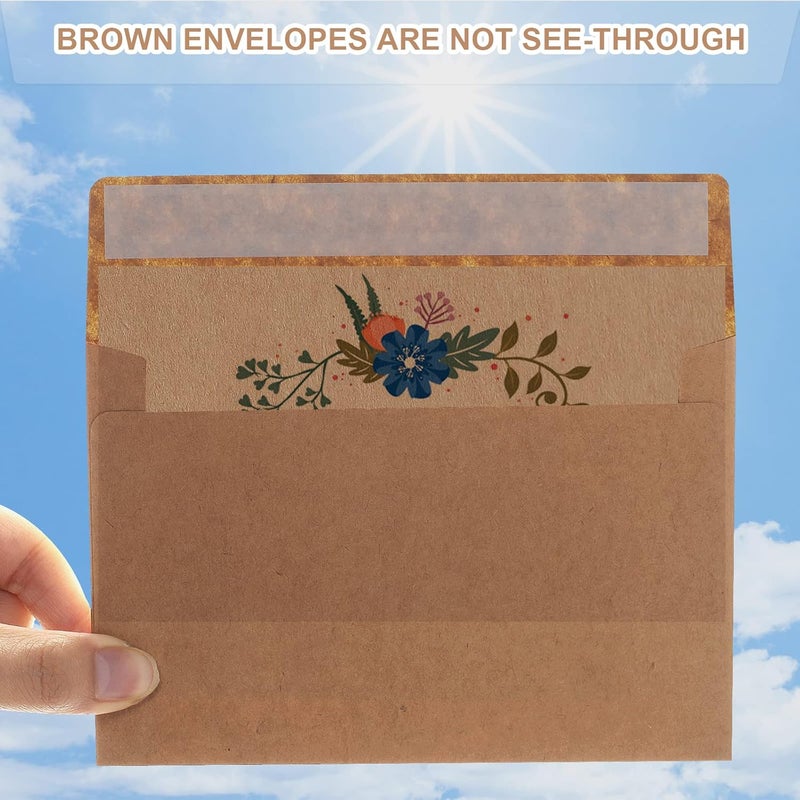 Joyberg Blank Cards and Envelopes 4x6, 30 Pack Brown Invitation Cardstock with Envelopes, Thank you Blank Greeting Cards and Envelopes, for All Occasions DIY, Print custom (60 Pcs) - Image 4